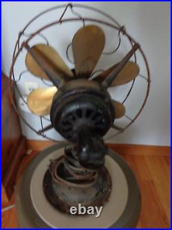 RARE! Vintage Robbins & Myers No. 2404 6-Brass Bladed AC Fan For Parts/Restore