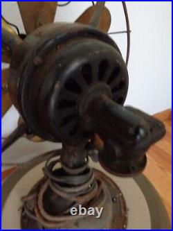 RARE! Vintage Robbins & Myers No. 2404 6-Brass Bladed AC Fan For Parts/Restore