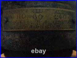RARE! Vintage Robbins & Myers No. 2404 6-Brass Bladed AC Fan For Parts/Restore