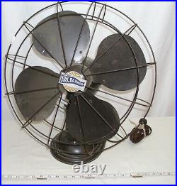 R&M ROBBINS & MYERS BANNER 18 OSCILLATING ELECTRIC TABLE FAN 1940s