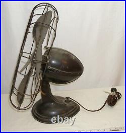R&M ROBBINS & MYERS BANNER 18 OSCILLATING ELECTRIC TABLE FAN 1940s