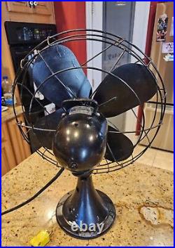 Rare 1950s 17 Emerson 79648-AT Electric Desk Fan Oscillating 3 Speed WORKS