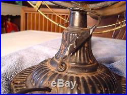 Rare Antique 12 Emerson Trojan 5110 Fan, Cast Iron with Brass Blades, Works
