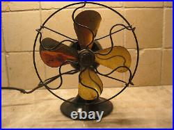 Rare Antique 1924 Ge Series G 6 Brass Desk Small Fan Vintage Electric Works