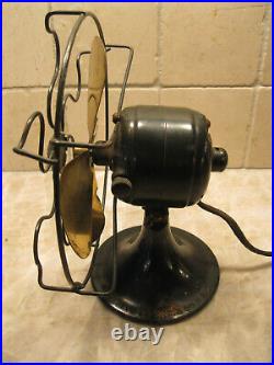 Rare Antique 1924 Ge Series G 6 Brass Desk Small Fan Vintage Electric Works