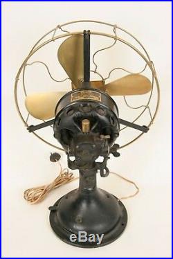 Rare Antique Brass Century Oscillating Electric Fan Type S3 Model 15