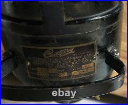 Rare Antique Century 3 Speed Electric Current Fan 4 Brass Bladed 11 1/4 1914