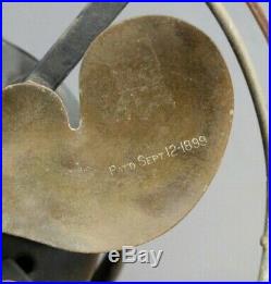Rare Antique Emerson Brass Desk Fan #19644 Little Parker Blade Design 3 Speeds