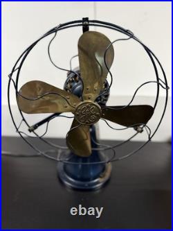 Rare Antique GE Coin Operated Prepayment Fan Brass Blade General Electric Fan