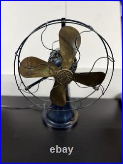 Rare Antique GE Coin Operated Prepayment Fan Brass Blade General Electric Fan