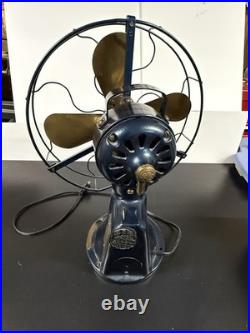 Rare Antique GE Coin Operated Prepayment Fan Brass Blade General Electric Fan