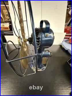 Rare Antique GE Coin Operated Prepayment Fan Brass Blade General Electric Fan