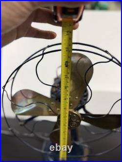 Rare Antique GE Coin Operated Prepayment Fan Brass Blade General Electric Fan