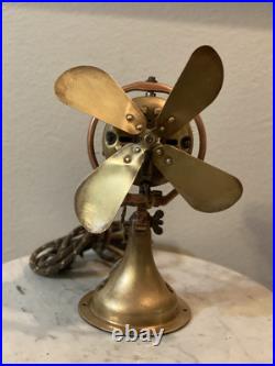 Rare Antique GE Electric Fan Brass Blades Base Housing Pat 1895 1901 1903 8