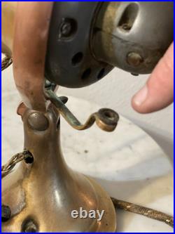 Rare Antique GE Electric Fan Brass Blades Base Housing Pat 1895 1901 1903 8