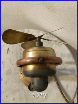 Rare Antique GE Electric Fan Brass Blades Base Housing Pat 1895 1901 1903 8
