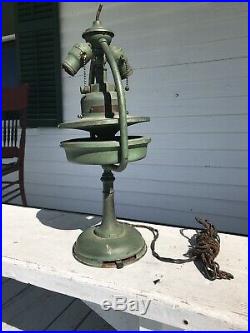 Rare Antique General Electric 1903 Direct Current Fan Bankers Lamp Light Signed
