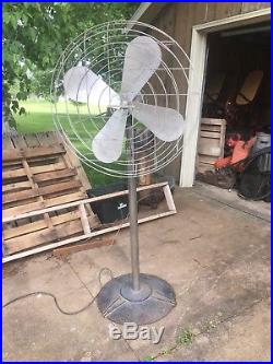 Rare Antique Industrial Robbins & Myers Floor Fan With Art Deco 1940s