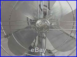 Rare Antique Vintage GE 4-blade 16 Chrome Oscillating Fan 75425CP Good+ cond