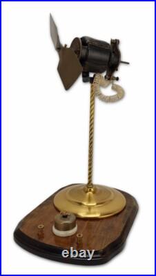 Rare Antique c 1880 Electro Dynamic Co. Brass Electric Fan Motor Bipolar