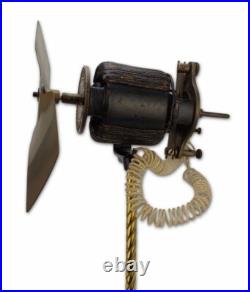 Rare Antique c 1880 Electro Dynamic Co. Brass Electric Fan Motor Bipolar