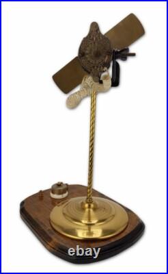 Rare Antique c 1880 Electro Dynamic Co. Brass Electric Fan Motor Bipolar