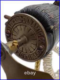 Rare Antique c 1880 Electro Dynamic Co. Brass Electric Fan Motor Bipolar