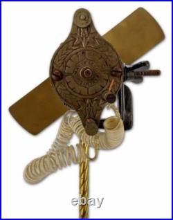 Rare Antique c 1880 Electro Dynamic Co. Brass Electric Fan Motor Bipolar