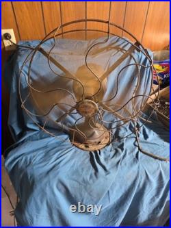 Rare Dayton Antique Fan Four Bladed 16 Brass Blades Runs Three Speeds