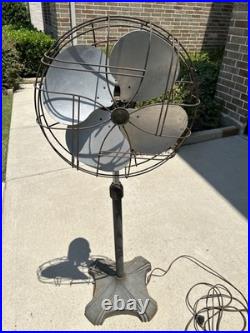 Rare EMERSON ELECTRIC Pedestal Floor Fan 77648-SJ 3 Speed, Oscillating ART DECO