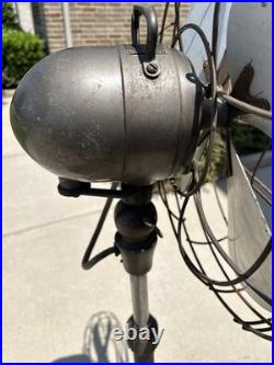 Rare EMERSON ELECTRIC Pedestal Floor Fan 77648-SJ 3 Speed, Oscillating ART DECO