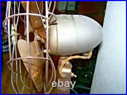 Rare Emerson Brass Blade Fan 6250-af. Adjustable height Oscillating Working