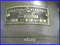 Rare Emerson Brass Blade Fan 6250-af. Adjustable height Oscillating Working