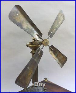 Rare Spring Motor French Fan With Double Helix No Electric Bipolar Fan