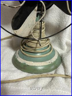 Rare Vidrio 8 In. Metal Base VP 100 Electric Fan Green Hoehn Collection 1929