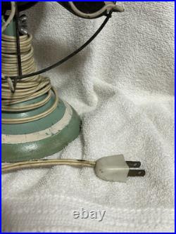 Rare Vidrio 8 In. Metal Base VP 100 Electric Fan Green Hoehn Collection 1929