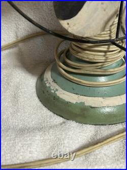 Rare Vidrio 8 In. Metal Base VP 100 Electric Fan Green Hoehn Collection 1929
