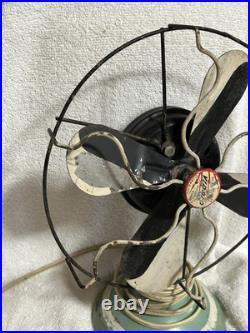 Rare Vidrio 8 In. Metal Base VP 100 Electric Fan Green Hoehn Collection 1929