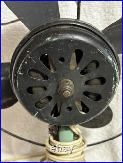 Rare Vidrio 8 In. Metal Base VP 100 Electric Fan Green Hoehn Collection 1929