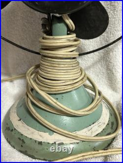 Rare Vidrio 8 In. Metal Base VP 100 Electric Fan Green Hoehn Collection 1929