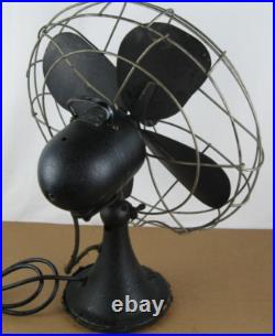 Rare Vintage 1950s 4 Blade 16 Emerson Electric 79648-AG Oscillating Fan (WORKS)