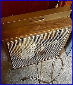 Rare Vintage Berns Air King Imperial Deluxe Box Fan With Thermostat Works Great