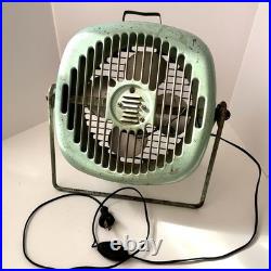 Rare Vintage Torrington Manufacturing Aqua Blue Standing Fan Works Great