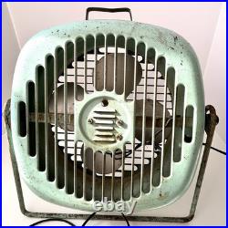 Rare Vintage Torrington Manufacturing Aqua Blue Standing Fan Works Great