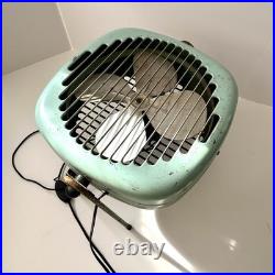 Rare Vintage Torrington Manufacturing Aqua Blue Standing Fan Works Great