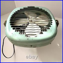 Rare Vintage Torrington Manufacturing Aqua Blue Standing Fan Works Great
