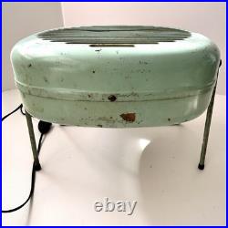 Rare Vintage Torrington Manufacturing Aqua Blue Standing Fan Works Great