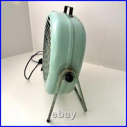 Rare Vintage Torrington Manufacturing Aqua Blue Standing Fan Works Great