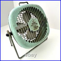 Rare Vintage Torrington Manufacturing Aqua Blue Standing Fan Works Great