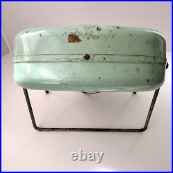 Rare Vintage Torrington Manufacturing Aqua Blue Standing Fan Works Great